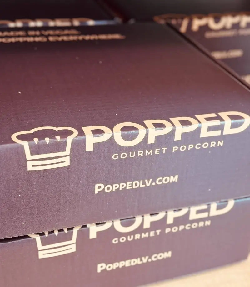 Gourmet Popcorn Gift Box Sampler | Twenty - Five Individual Cups - POPPED LAS VEGAS