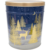 POPPED LAS VEGAS Three Gallon | Gourmet Popcorn Tin | Dark Blue with Deer