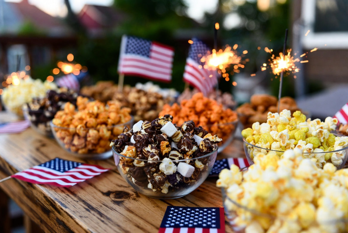 Gourmet Popcorn for Summer Events and 4th of July Corporate Parties