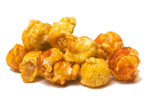 A pile of seasoned popcorn kernels.