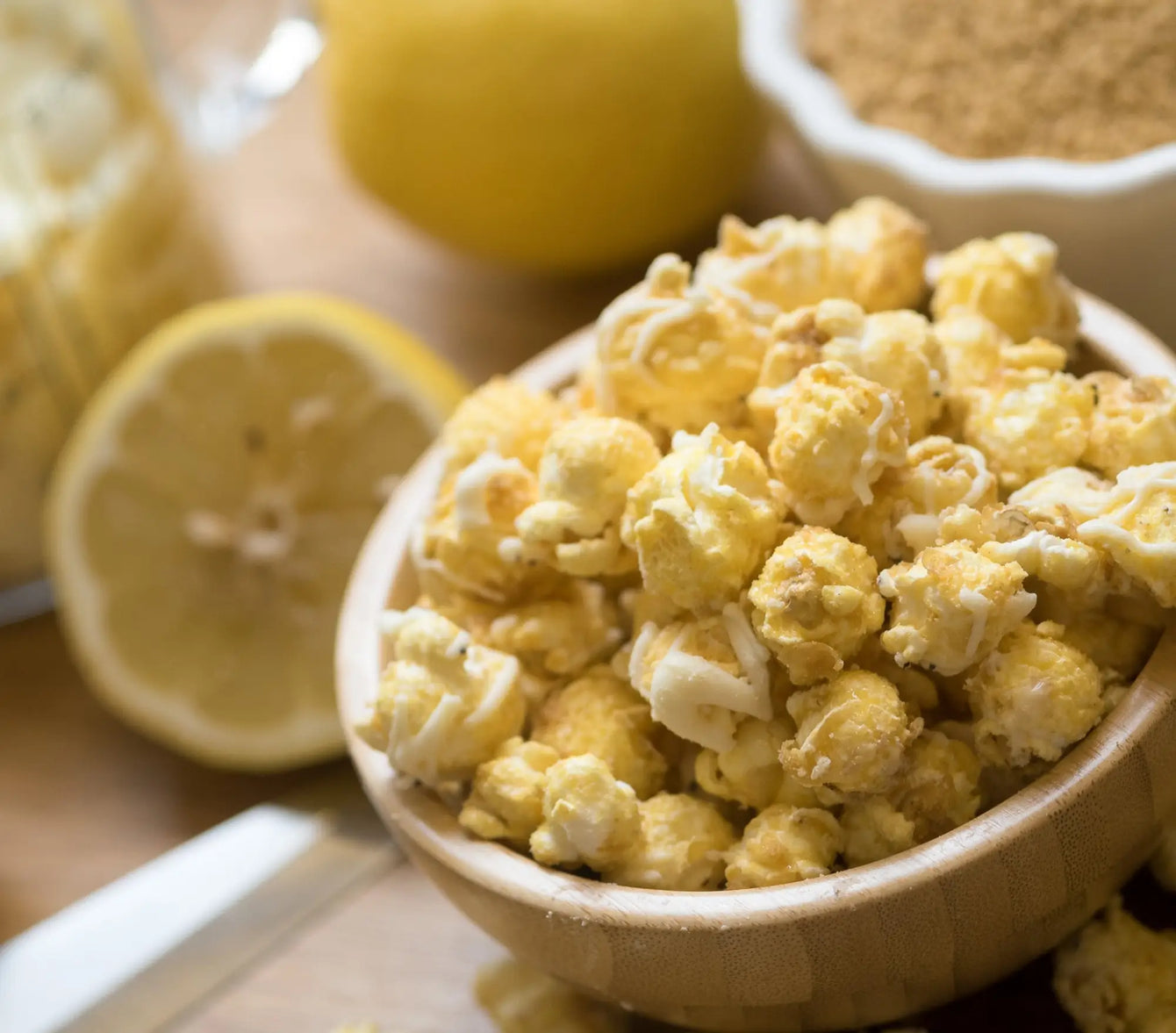 Lemon Tart Gourmet Popcorn with White Chocolate and Poppy Seeds
