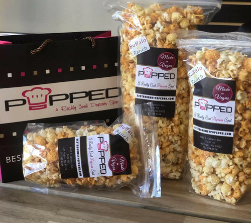 Bags of Buffalo Ranch-flavored popcorn