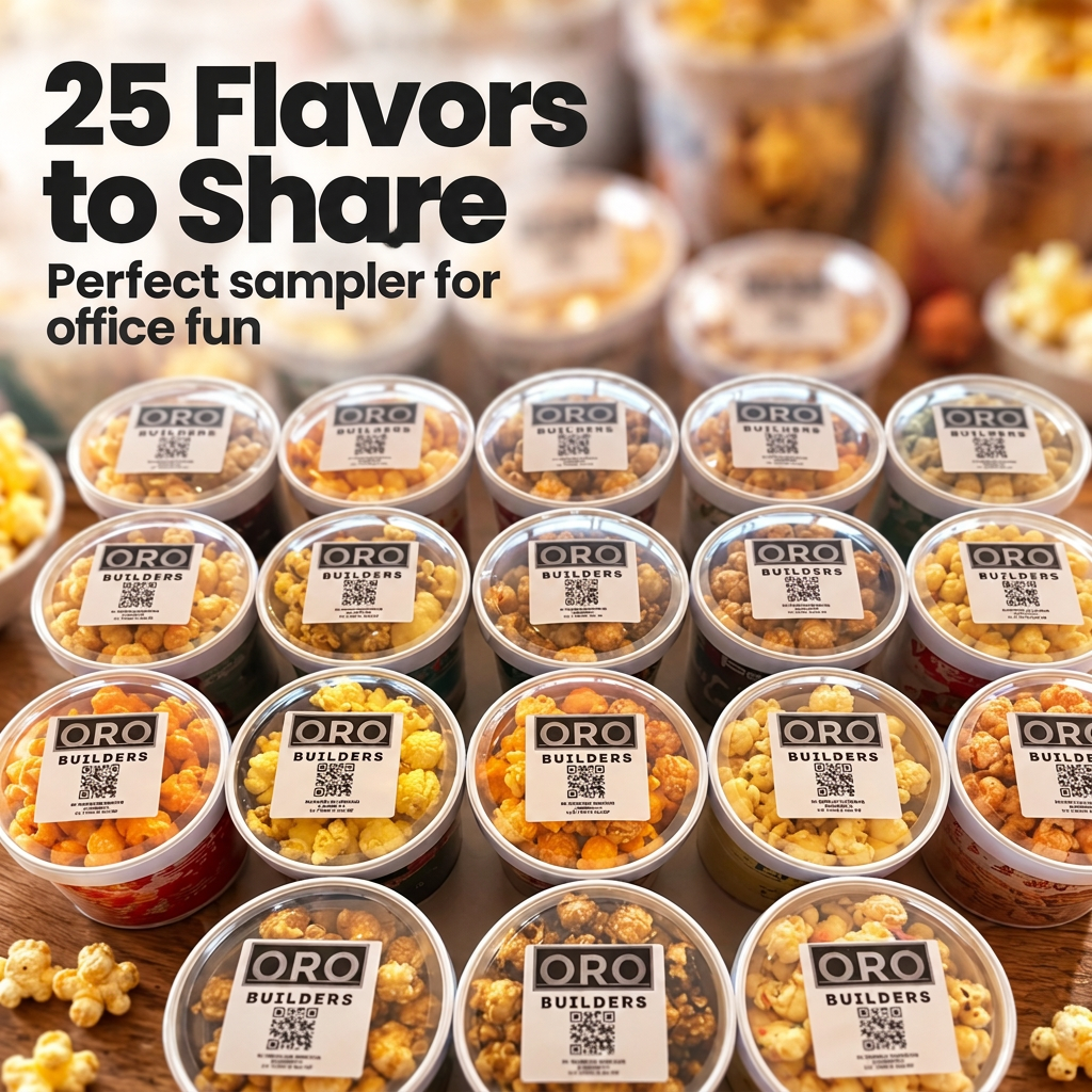 custom labels for gourmet popcorn cups 