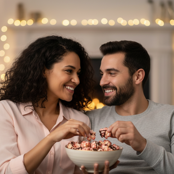 Mon Cheri White and Dark Chocolate Valentine Popcorn