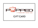 Gift card with 'Popped' logo and text on a white background