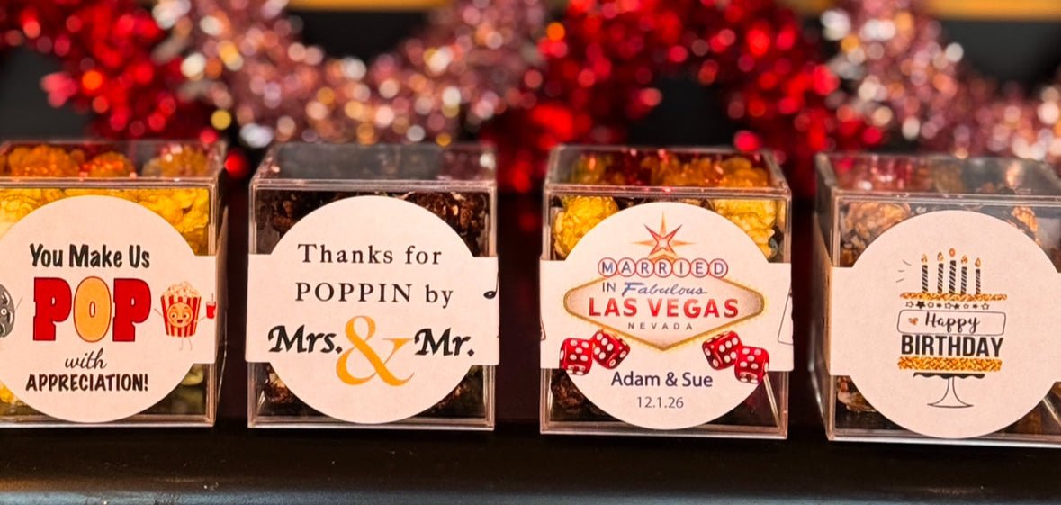 Gourmet Popcorn Custom Party Favors Set of 48 - POPPED LAS VEGAS