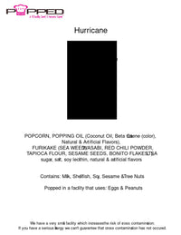 ingredients hurricane gourmet popcorn from hawaii