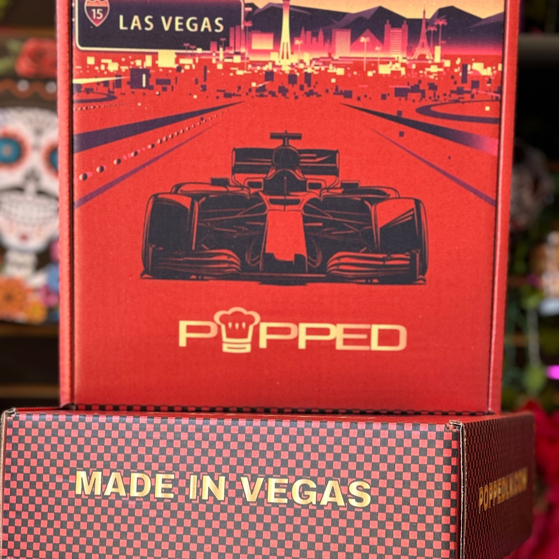  gourmet popcorn gift box Formula 1 in Vegas