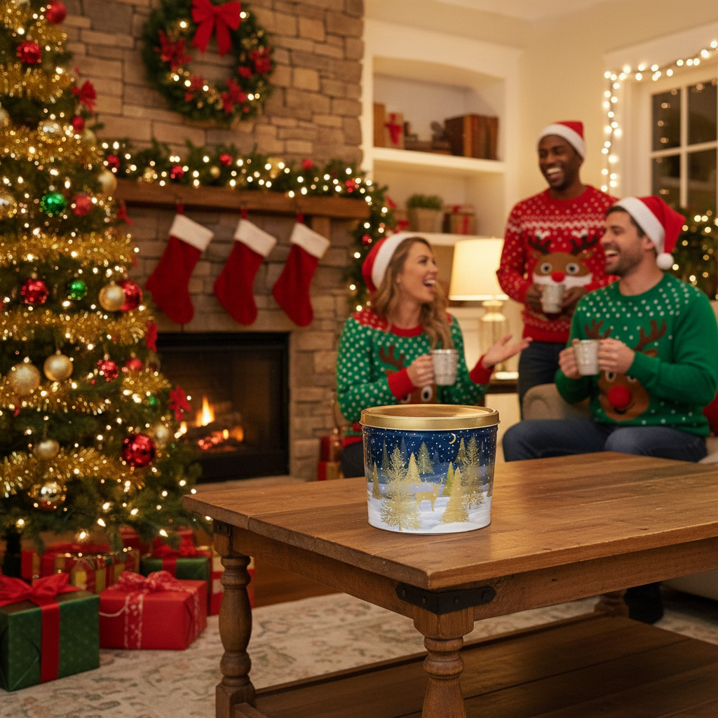 Two Gallon Gourmet Popcorn Tin | Golden Forest