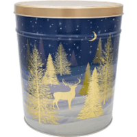 POPPED LAS VEGAS Three Gallon | Gourmet Popcorn Tin | Dark Blue with Deer