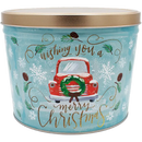 Two Gallon Tin | Blue with Car - Gourmet Popcorn Tin