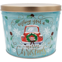 Two Gallon Tin | Blue with Car - Gourmet Popcorn Tin