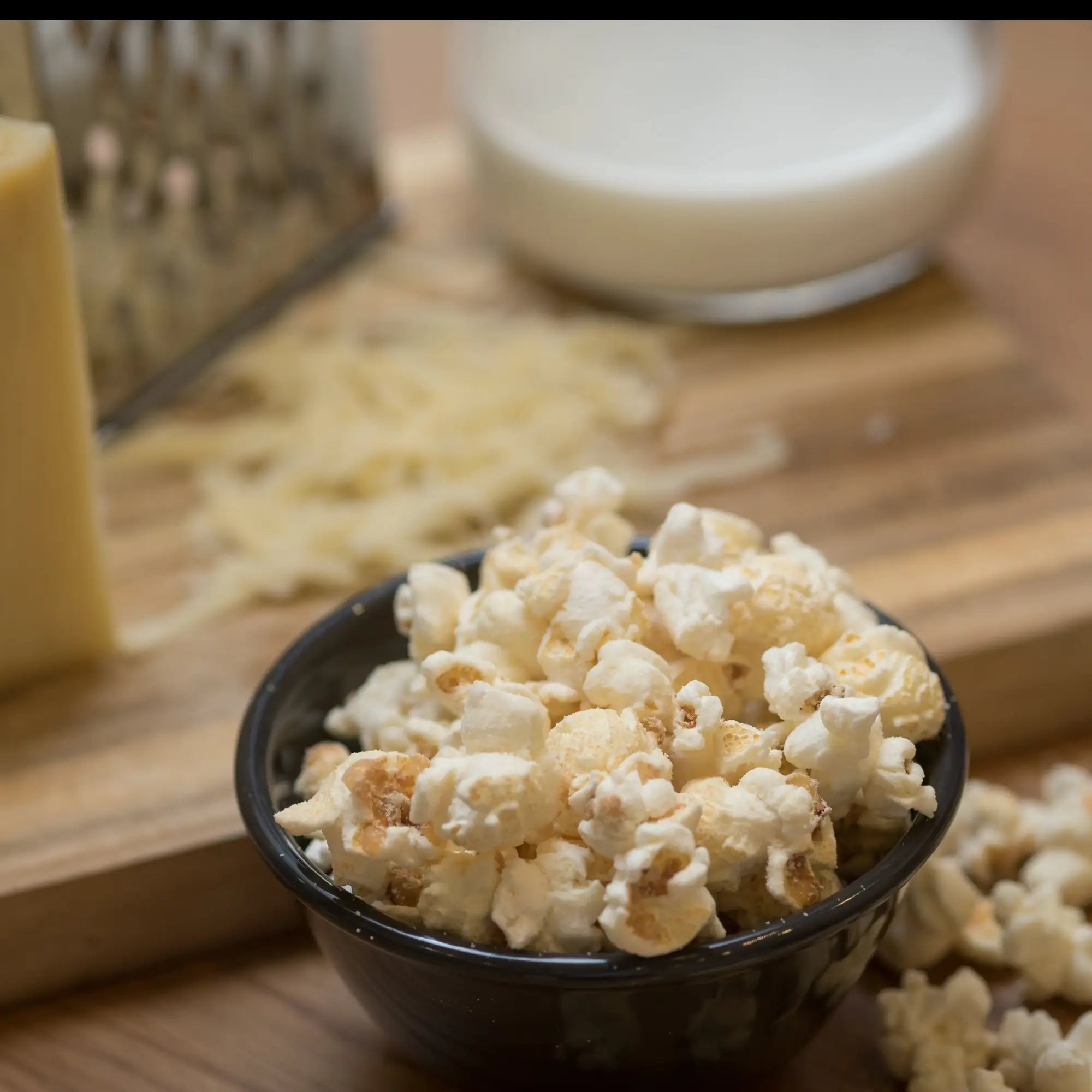 white cheddar popcorn in a bowl 
